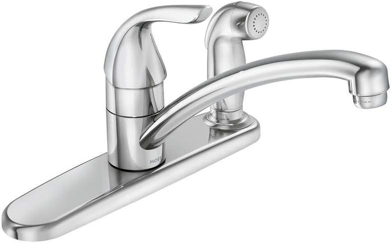 Moen 87203 Adler Chrome One Handle Kitchen Faucet Low Arc Single Lever New